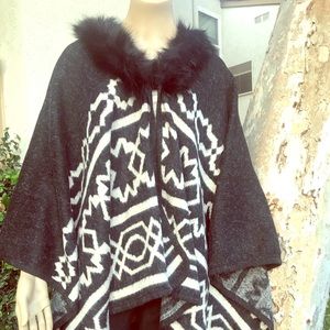 Faux fur Winter Shawl
